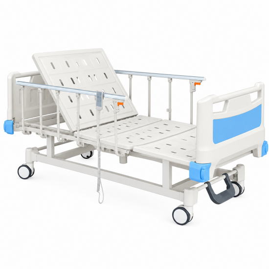 Electric 2-Function Patient Care Bed with Curved High Folding Safety Rails
