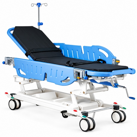 Height Adjustable Patient Transport Trolley for Rehabilitation and Assisted Care